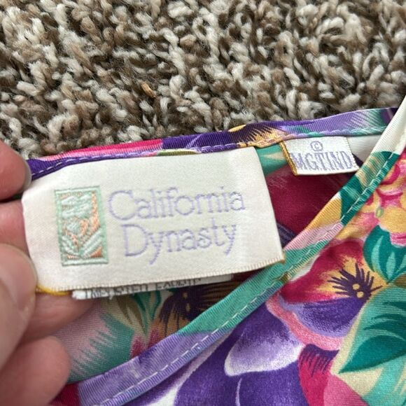 Vintage California Dynasty 2 Piece Sleeveless Short Floral Pajama Set - Picture 11 of 14